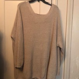 Brown knit oversized sweater